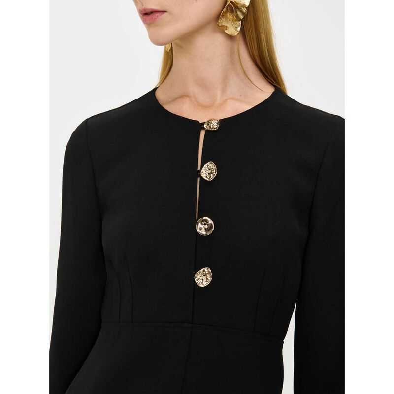 Veronika Maine Double Weave Button Midi Dress image number 6